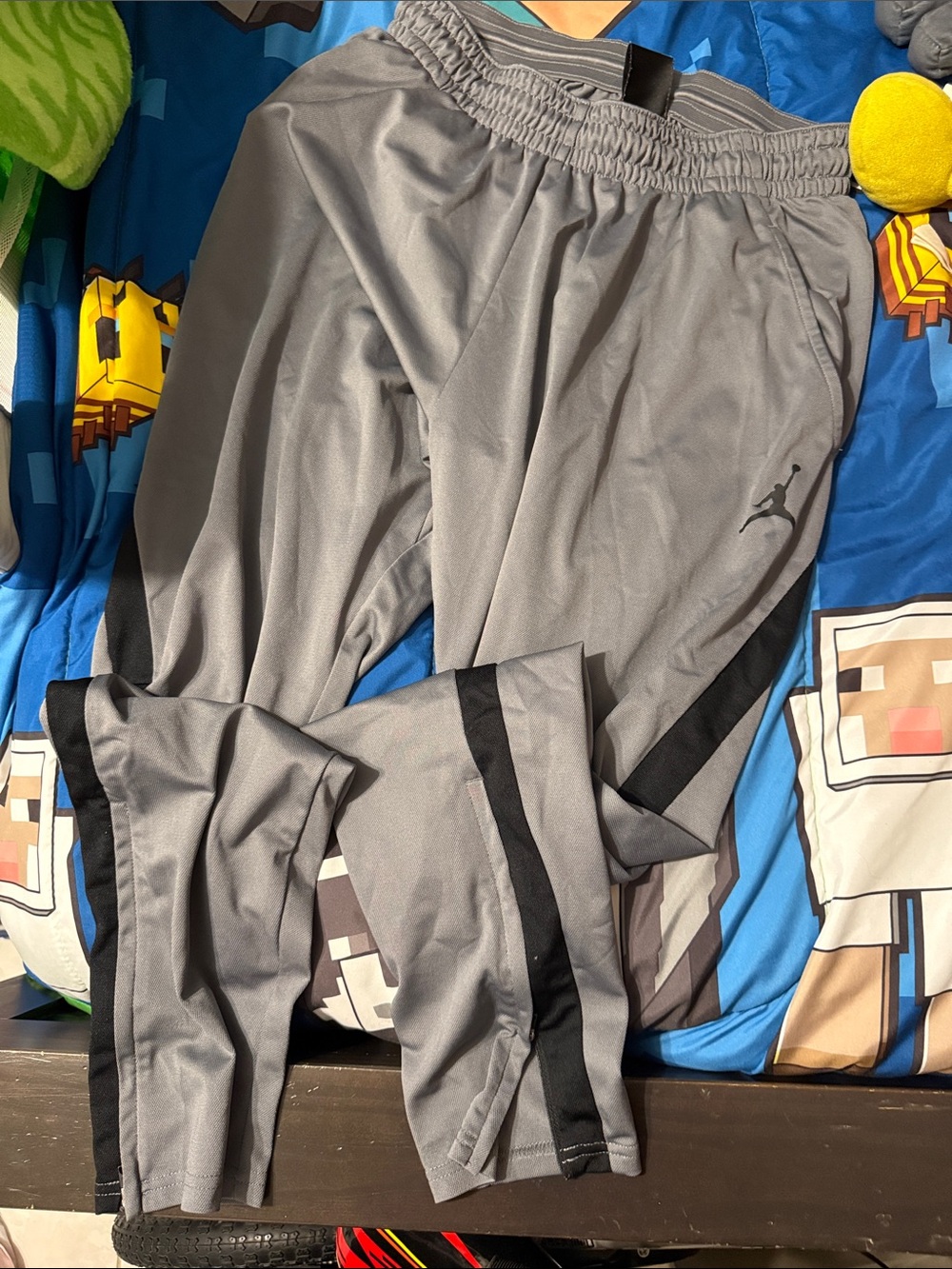 Jordan Gray Track Pants with Black Side Panels